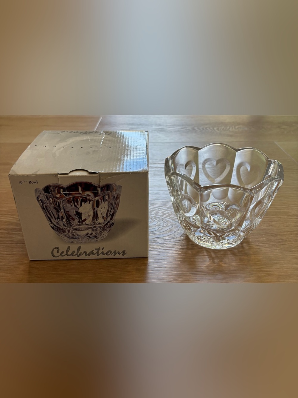 Sweet Heart Lead Crystal 5 1/2 Bowl made in U.S.A.